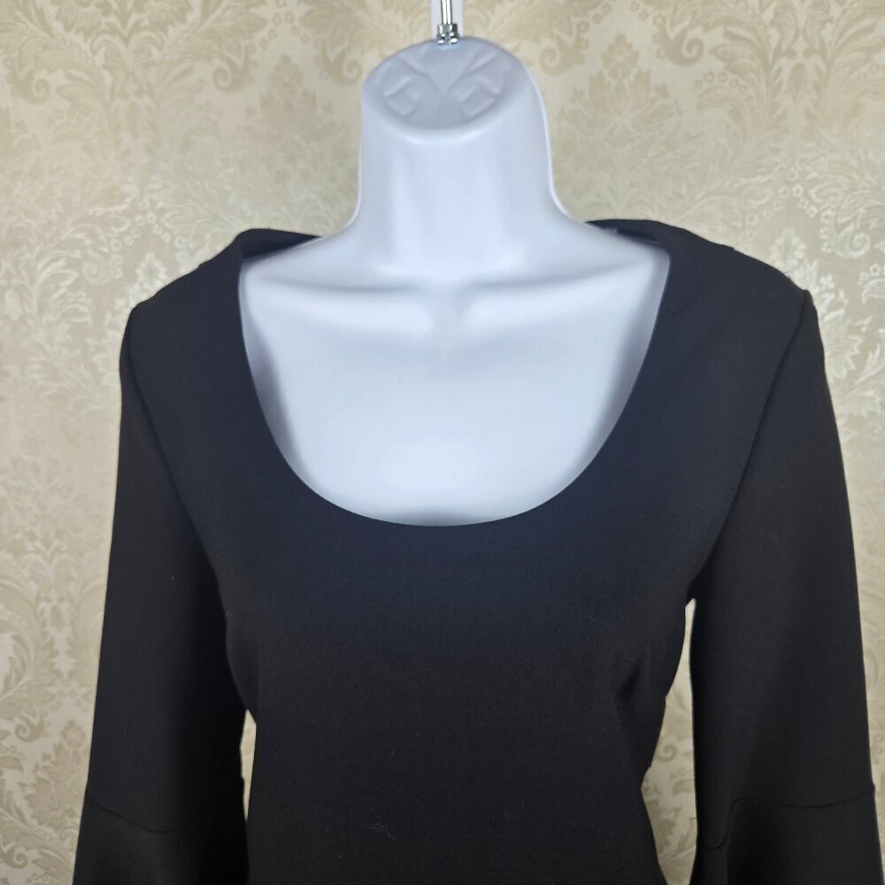 Elizabeth & James Size 2 Philippa Black Mini Dress Bell Sleeves Back Zip Nwt — image 2 of 8